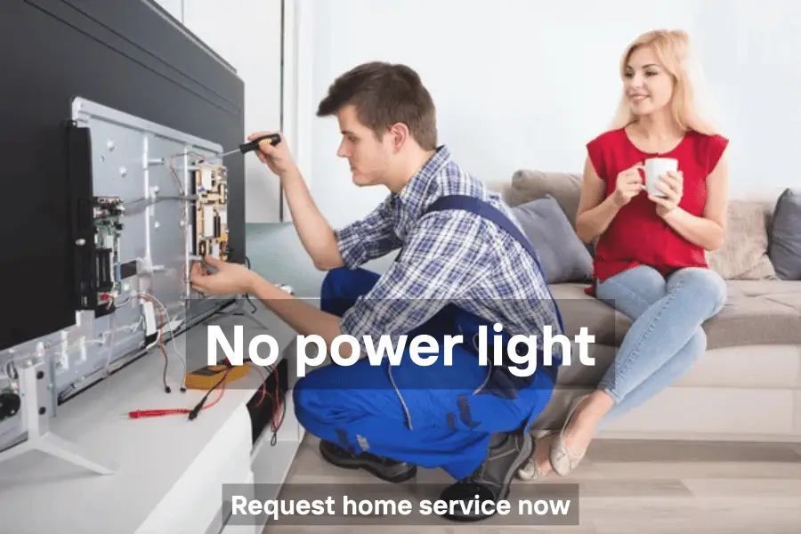 TV no power light issue showing blank screen with no standby indicator